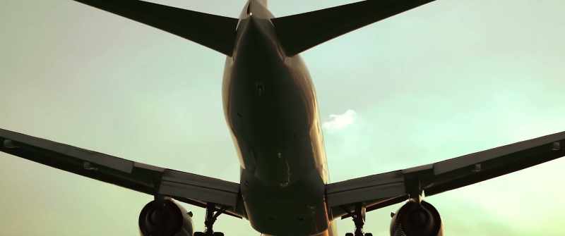 [plane engine revving]