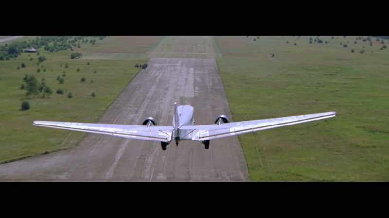 (plane engine roaring) (bright music)