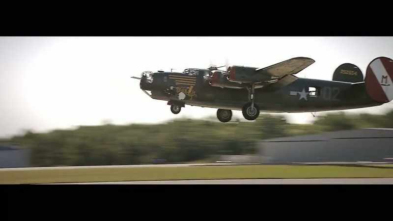 (plane engine roaring)