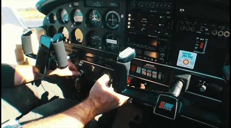 (plane engine roaring)