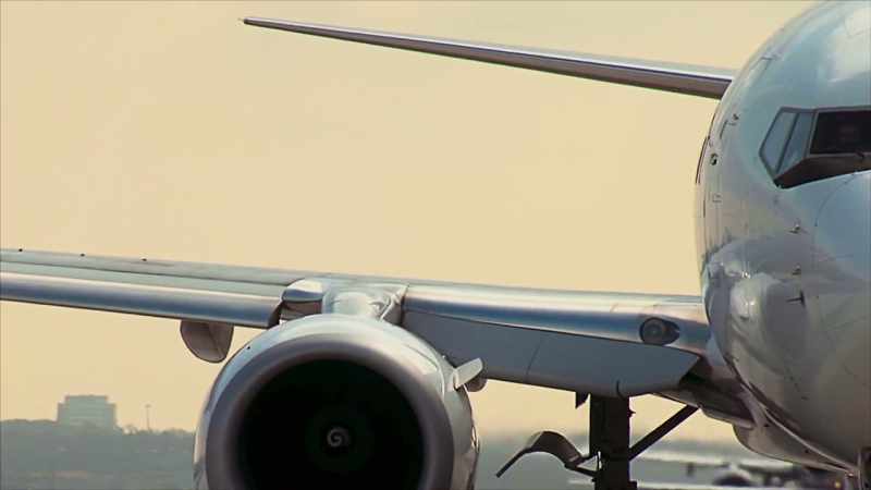 (plane idling)