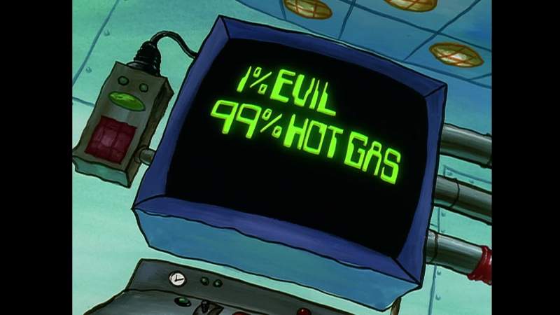 Plankton One percent evil 99 hot gas