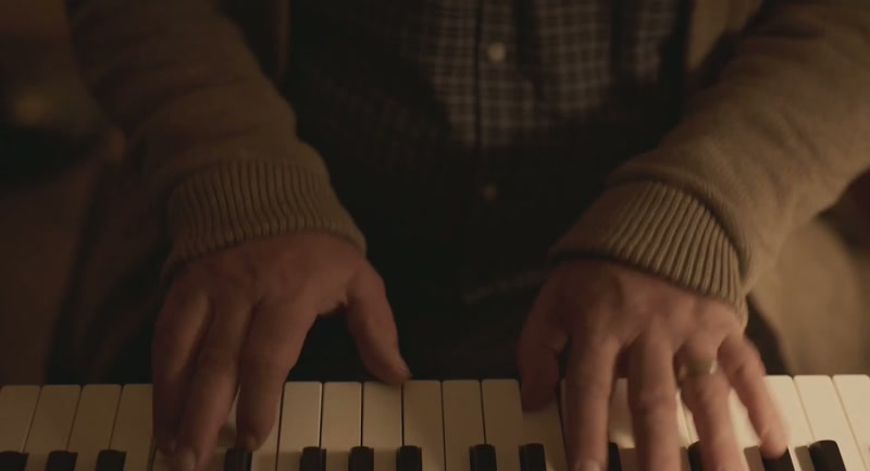 [playing on piano] -[muffled shouting]
