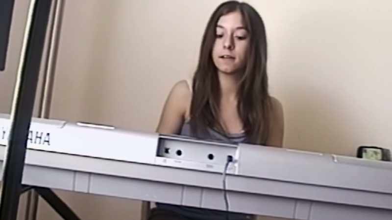[playing piano]