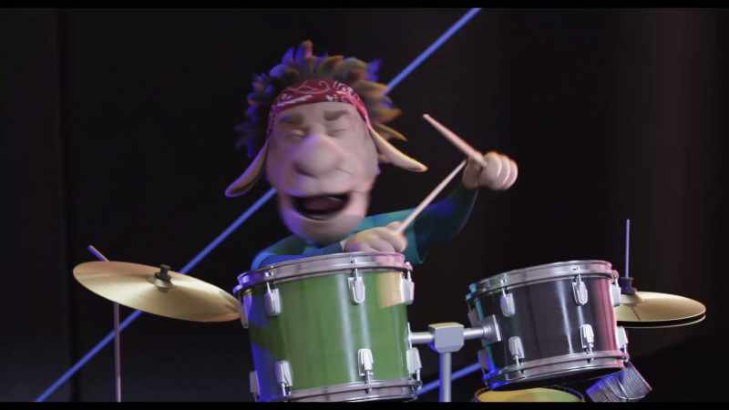 [playing rock music]