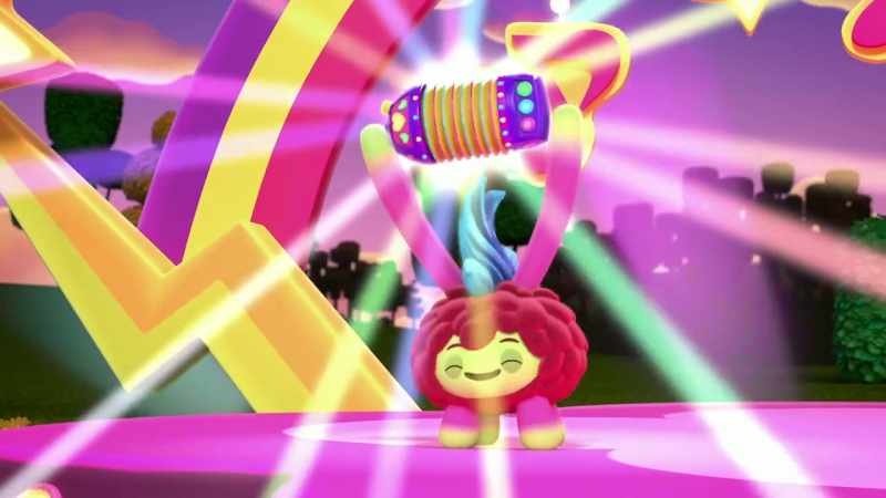 (Playing upbeat rock music)