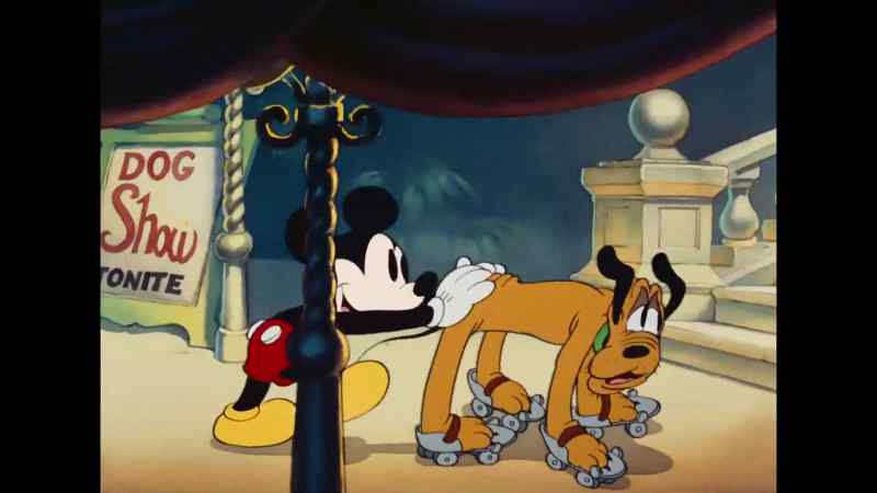 Pluto, the skating marvel! Hot dog!