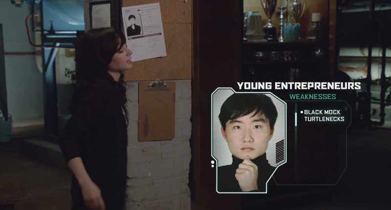 Points of weakness, black mock turtlenecks