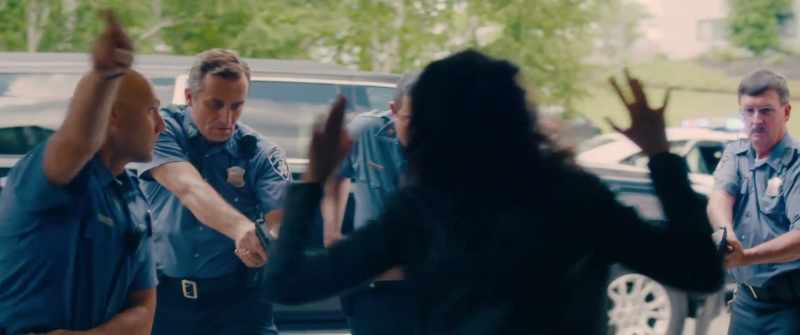 (Police #1) Weapons cold! Weapons cold! Hands out! Go around the back!