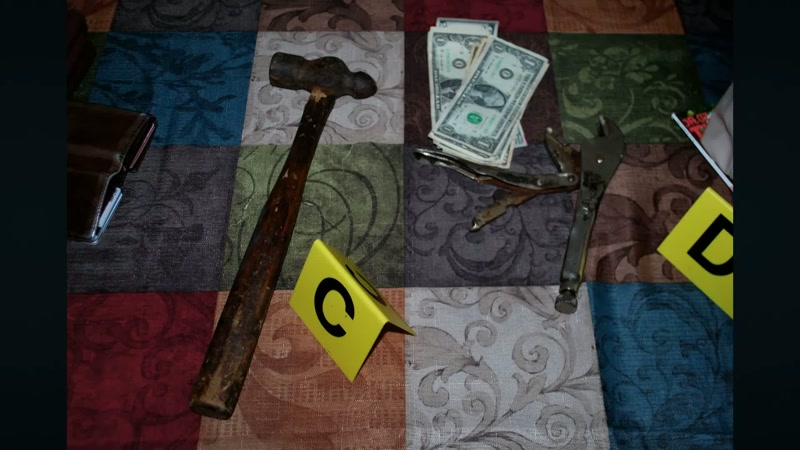 Potential weapons, cash and cleaning products