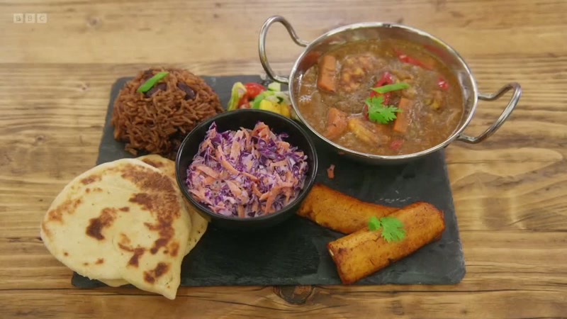 Prawn curry. He layered in loads of different spices