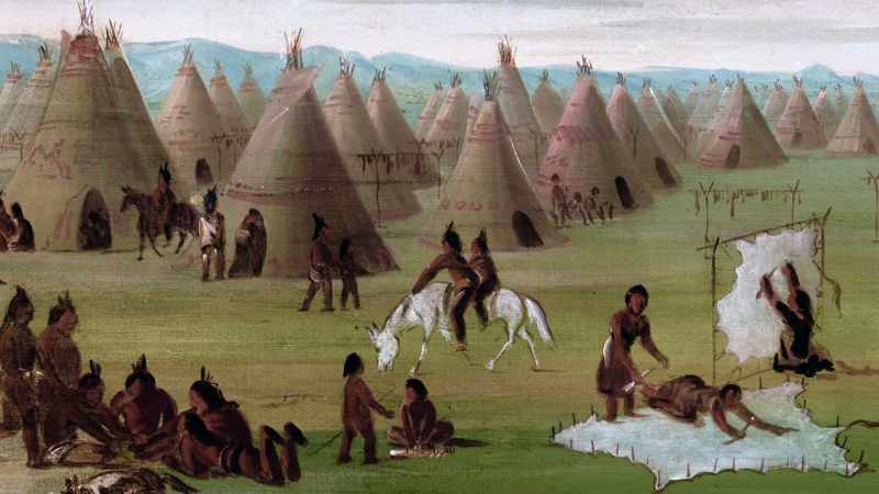 Preparing a buffalo robe for market took time and hard work