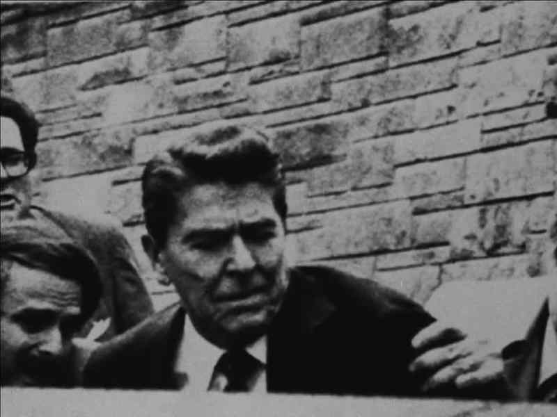 President Reagan waves to the crowd