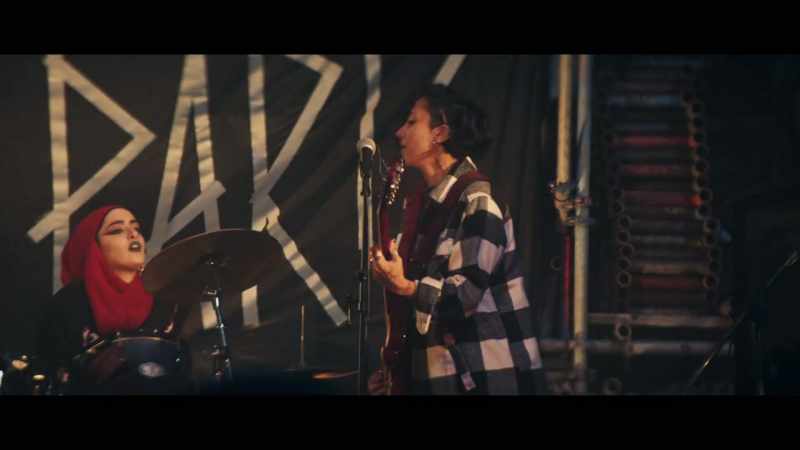 [punk music]