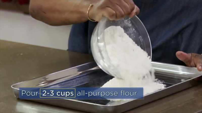Put about 2 or 3 cups of flour in there