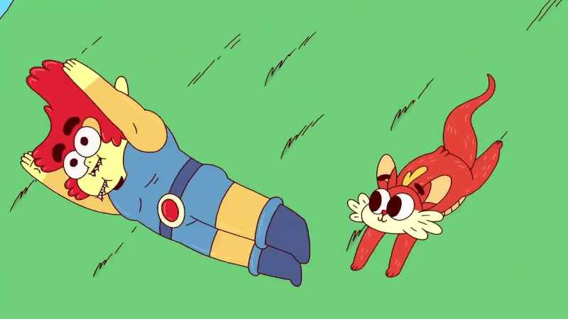 Race ya down the hill, Snarf! [laughing]