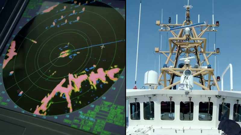 Radar waves, which easily detect metals