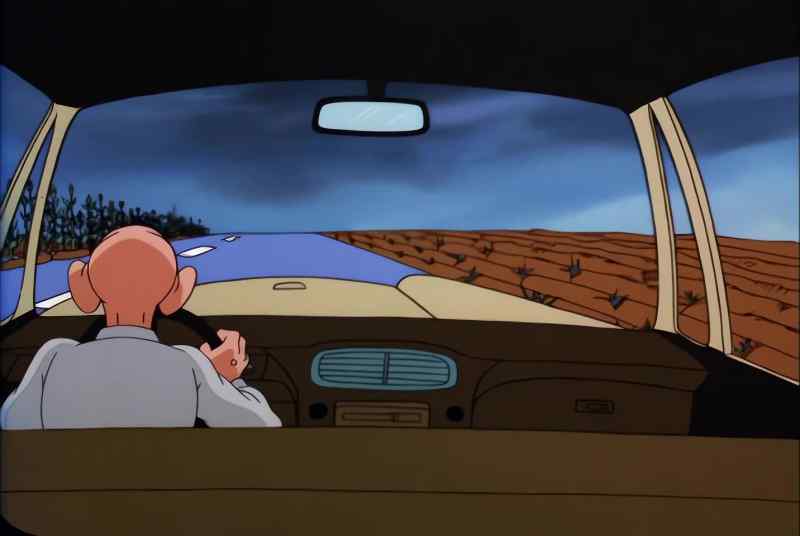 Radio: ♪ THERE'S A STORM A-BREWIN' SOMEWHERE ♪