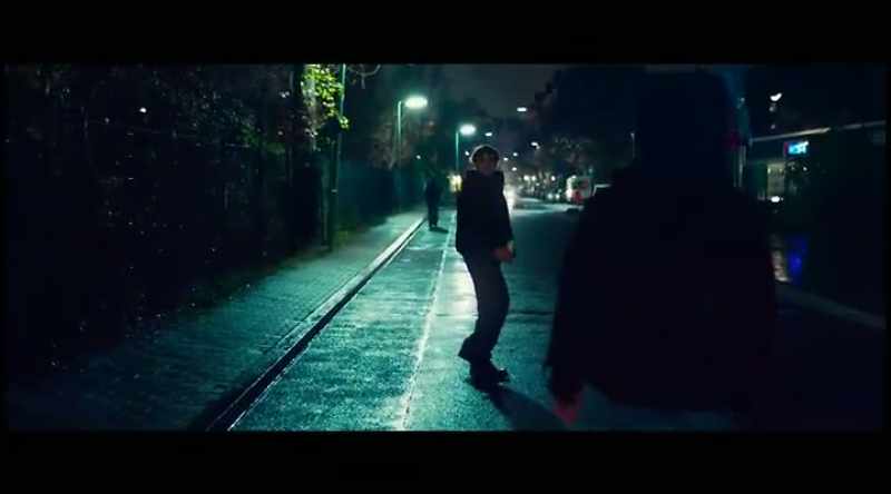 (rain pattering and melancholic synth music)