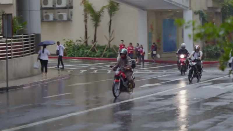 (rain pattering)