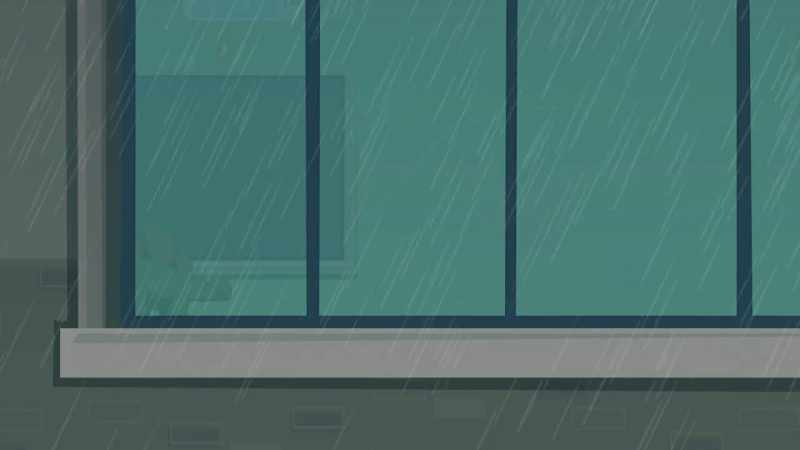 (Rain patters heavily)