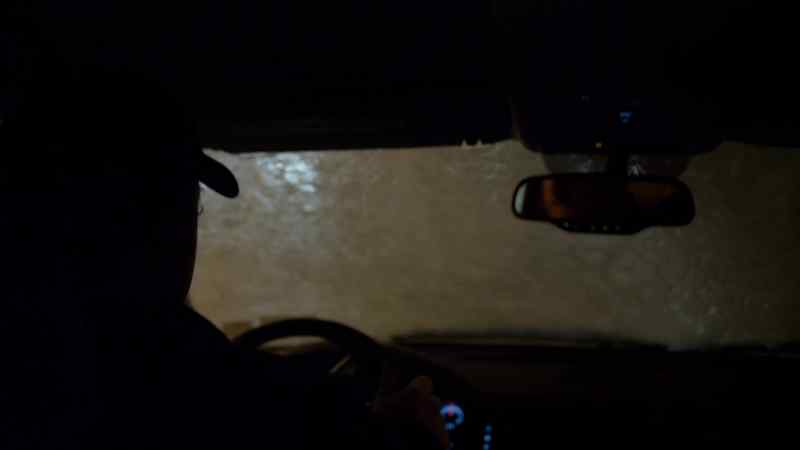 (rain pounding)