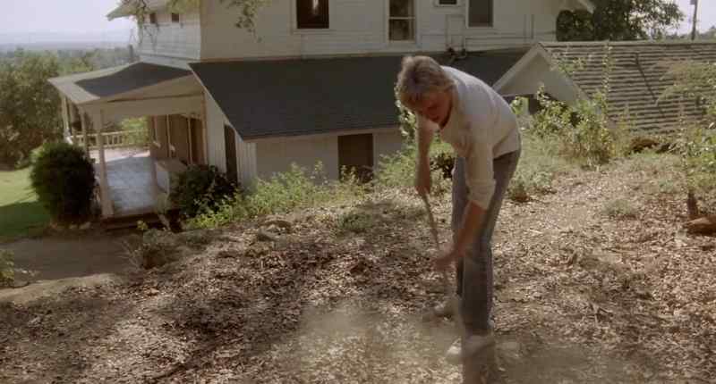 (raking of leaves)