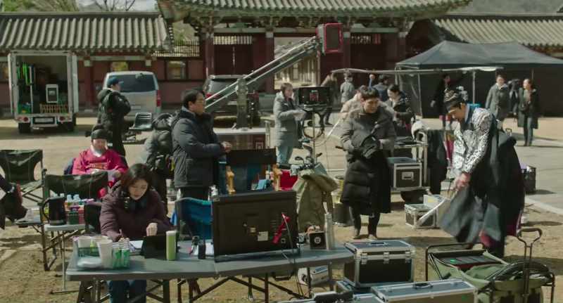 Reading the script during breaks