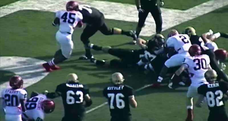 Real close, he's into the endzone