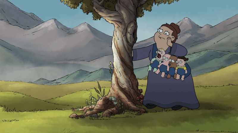 Remember, run between the trees!