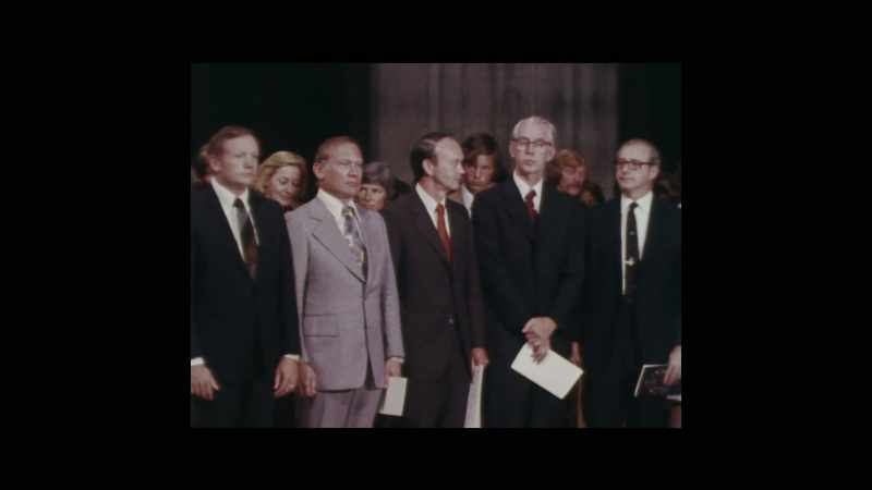 REPORTER: Five years later, Armstrong, Aldrin and Collins