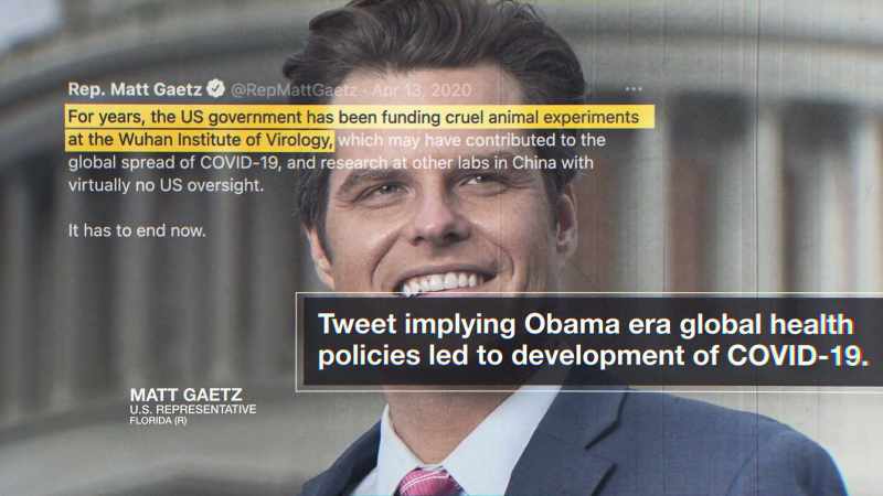 Representative Matt Gaetz tweets out