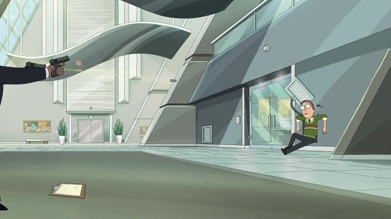 Rick what are you doing?! - Using you as a human shield!