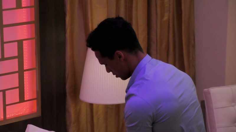 Right now, he is feeling a blonde nurse's back