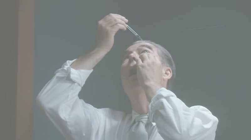 Right now, he's squirting lsd into his eyes