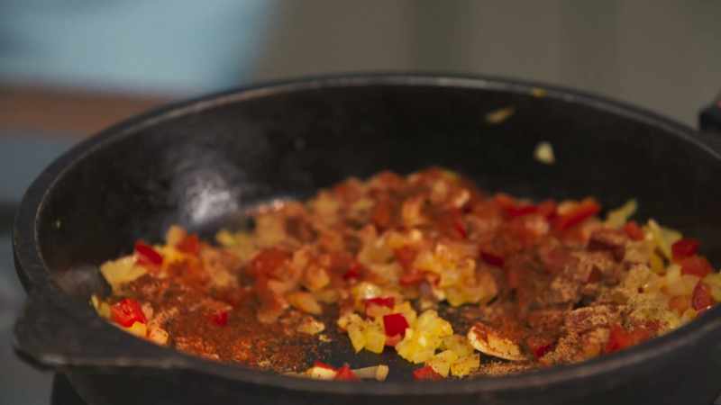 Right, so we're gonna cook this for a minute or two because that