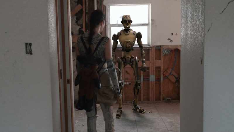 [Robotic sounds]