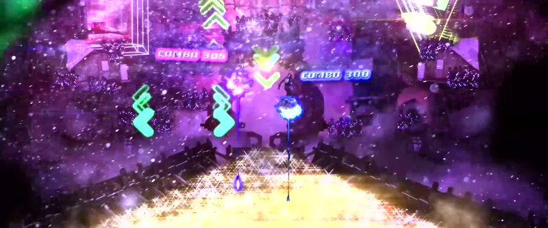 (rock music continues) (arrows whooshing)