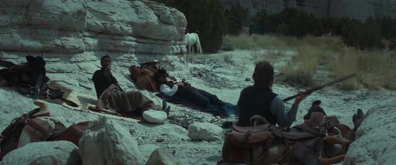 (ROCKS CLATTER) - (HORSE WHINNIES)