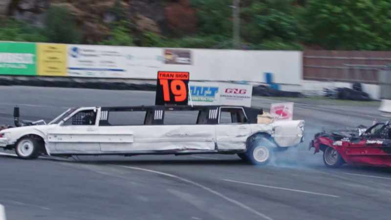 Ronnie Kiefer in the limo gets turned sideways
