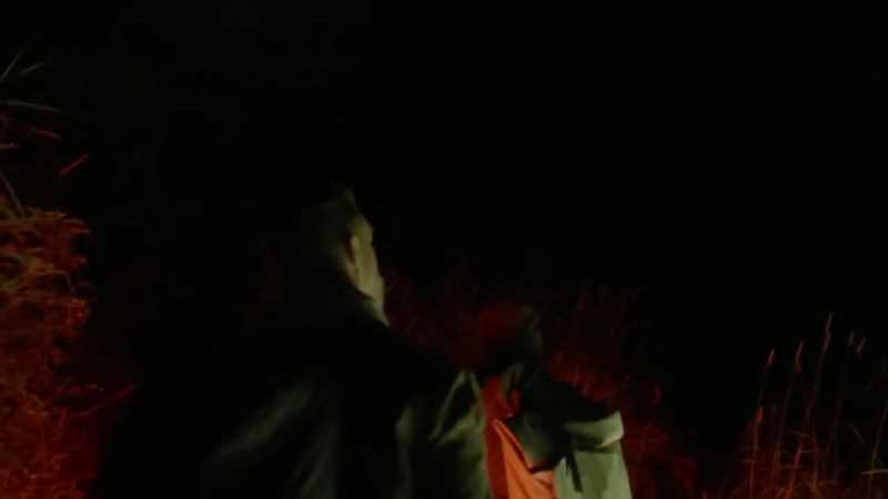 Ronny and I were shining our light up on the ridge