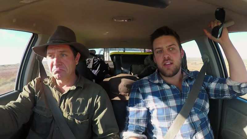Rookie opal hunters Dan Becker and Justin Lang