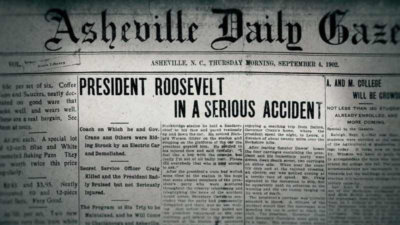 Roosevelt's bruised, his glasses are broken
