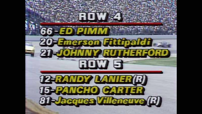 Row five: Randy Lanier, Pancho Carter and Jacques Villeneuve