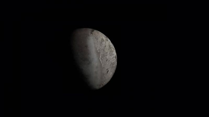 Rugged features that cover half the moon