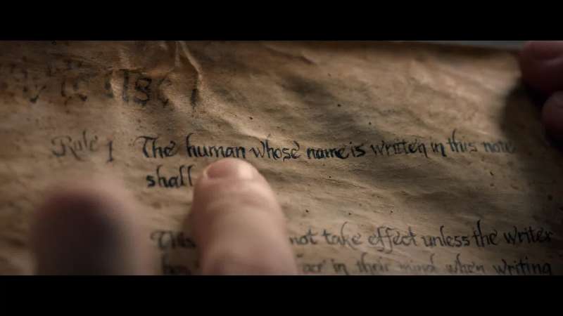Rule one The human whose name is written in this note shall die
