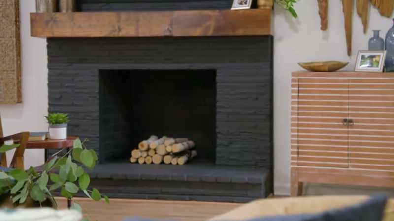 [Russell] Not only did we paint the fireplace