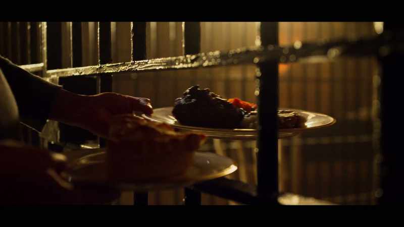 Salisbury steak with mashed potatoes, peas and carrots, and lemon meringue pie