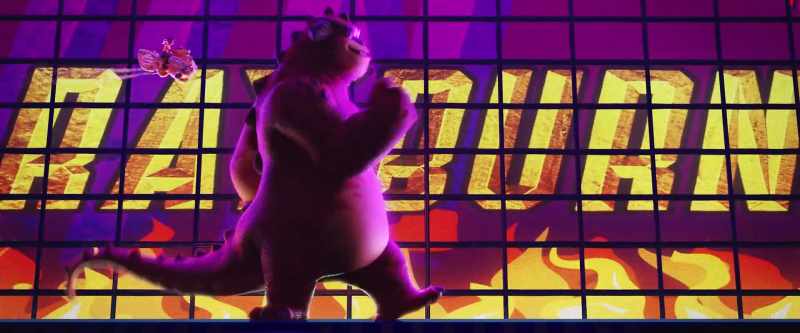 [salsa music playing]