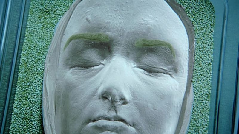 SANDERS: This plaster mask